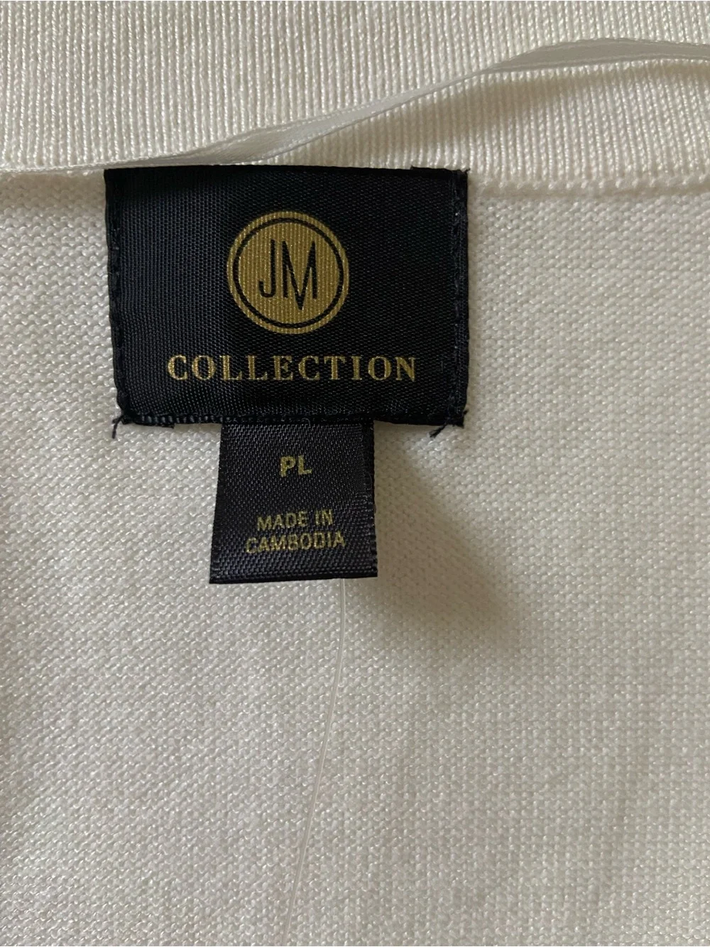 JM Collection Cream Open-Front Cardigan with Gold Buttons